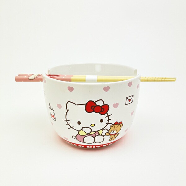 サンリオ ハローキティ 陶器製ボウル箸セット いつもいっしょのお友だちシリーズ Sanrio