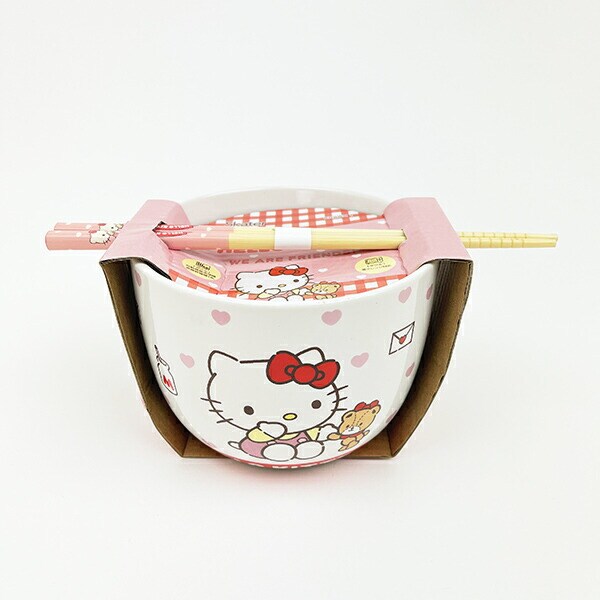 サンリオ ハローキティ 陶器製ボウル箸セット いつもいっしょのお友だちシリーズ Sanrio