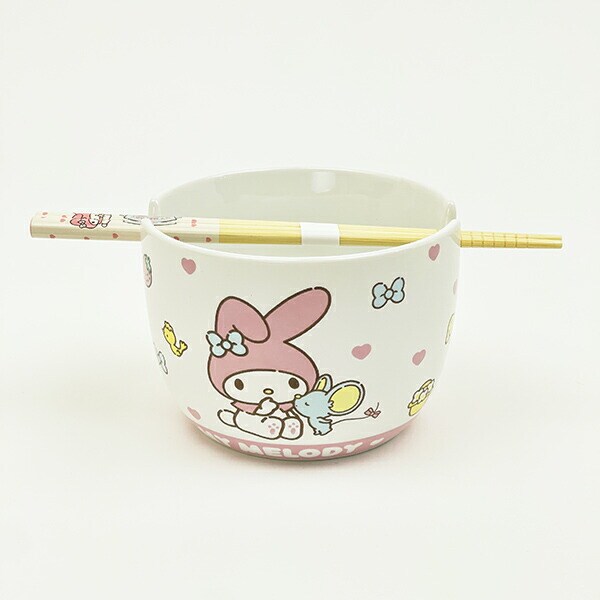 サンリオ マイメロディ 陶器製ボウル箸セット いつもいっしょのお友だちシリーズ Sanrio