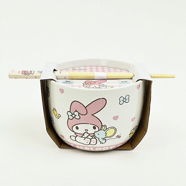 サンリオ マイメロディ 陶器製ボウル箸セット いつもいっしょのお友だちシリーズ Sanrio