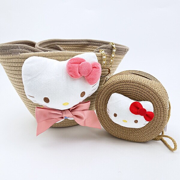 サンリオ ハローキティ ぬいぐるみ付かご風バッグ かごバッグ Sanrio