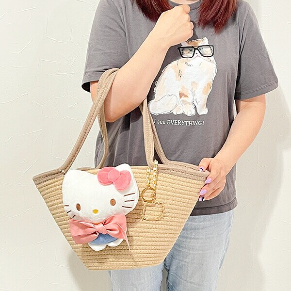 サンリオ ハローキティ ぬいぐるみ付かご風バッグ かごバッグ Sanrio