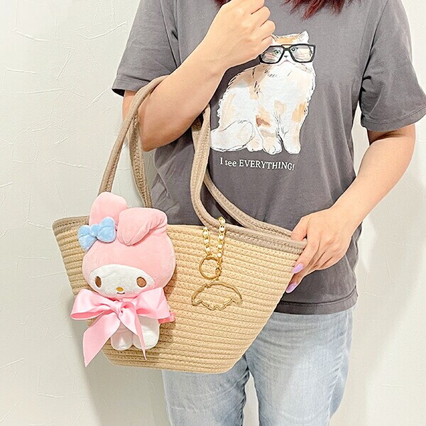 サンリオ マイメロディ ぬいぐるみ付かご風バッグ かごバッグ Sanrio