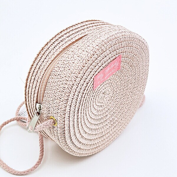 サンリオ マイメロディ ストロー素材ラウンド製ショルダーバッグ かごバッグ Sanrio