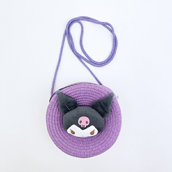 サンリオ クロミ ストロー素材ラウンド製ショルダーバッグ かごバッグ Sanrio