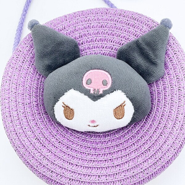 サンリオ クロミ ストロー素材ラウンド製ショルダーバッグ かごバッグ Sanrio