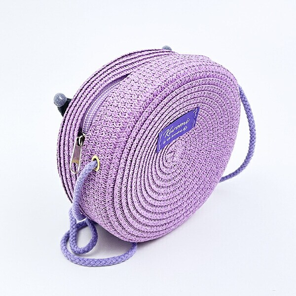 サンリオ クロミ ストロー素材ラウンド製ショルダーバッグ かごバッグ Sanrio