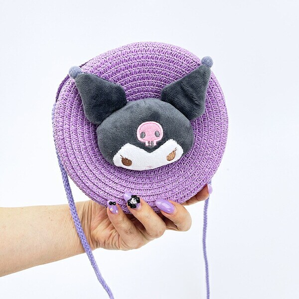 サンリオ クロミ ストロー素材ラウンド製ショルダーバッグ かごバッグ Sanrio