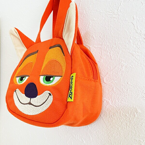 ディズニー ズートピア ニック スエット素材ダイカットバッグ オレンジ  Disney
