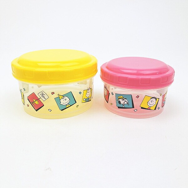 スヌーピー 抗菌ラウンド型フードコンテナ ピンク ランチ PEANUTS 75th Anniversary SNOOPY