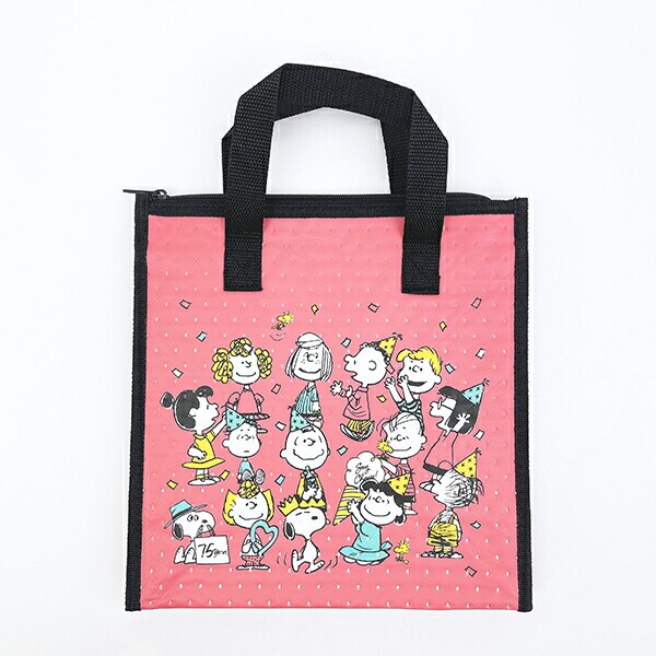 スヌーピー 不織布ランチバッグ ピンク ランチ PEANUTS 75th Anniversary SNOOPY