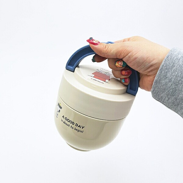 スヌーピー 折りたたみハンドル付保温丼ジャー お弁当 ランチ用品 SNOOPY