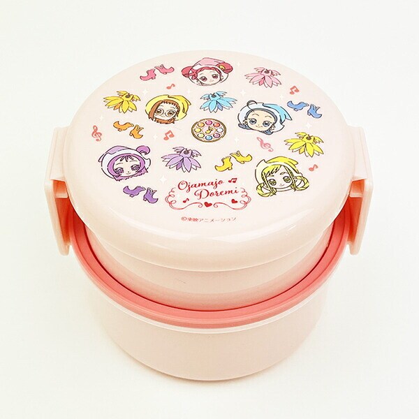 おジャ魔女どれみ 抗菌 丸型 ランチボックス 2段(フォーク付) ランチ 日本製