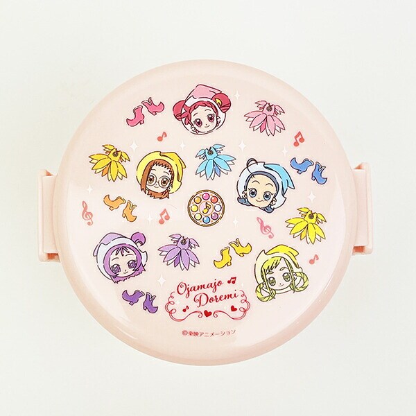 おジャ魔女どれみ 抗菌 丸型 ランチボックス 2段(フォーク付) ランチ 日本製