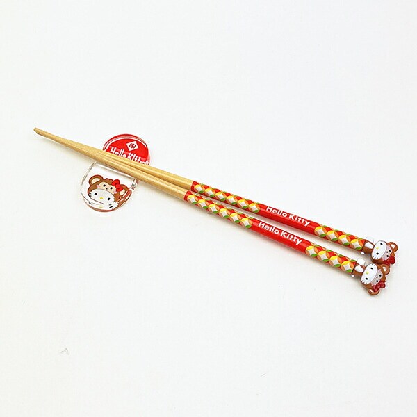 サンリオ ハローキティ 『申』 マスコット付き 箸・箸置き 干支シリーズ Sanrio
