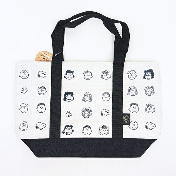 スヌーピー 麻風保冷トートショッピングバッグ ランチ PEANUTS 75th Anniversary SNOOPY