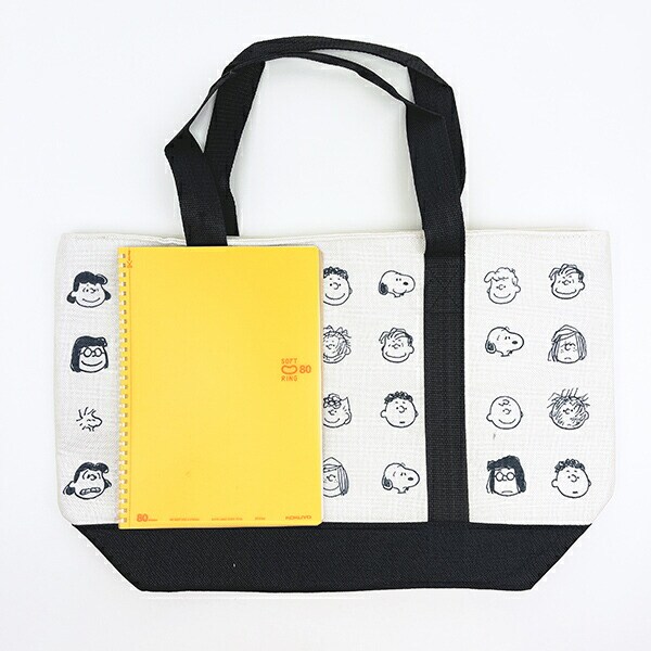 スヌーピー 麻風保冷トートショッピングバッグ ランチ PEANUTS 75th Anniversary SNOOPY