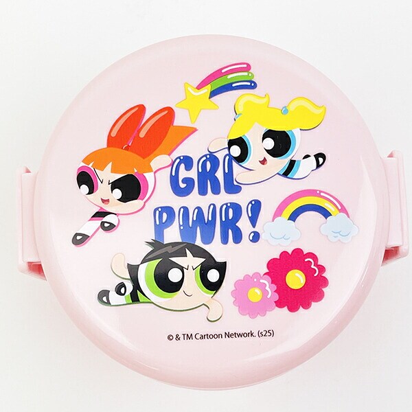 パワーパフガールズ 抗菌丸型ランチボックス2段(フォーク付) パワパフ 日本製