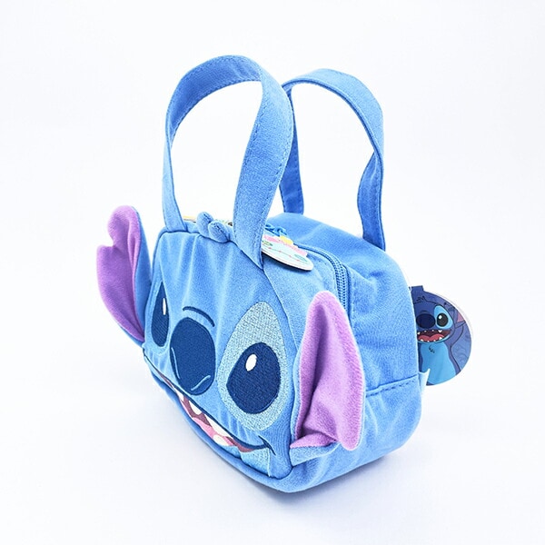 ディズニー スティッチ スエット素材ダイカットバッグ ランチ Disney