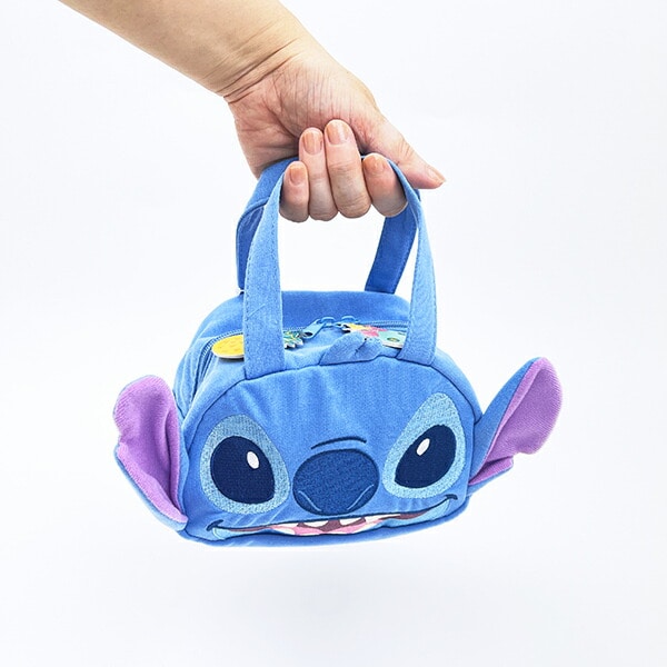 ディズニー スティッチ スエット素材ダイカットバッグ ランチ Disney