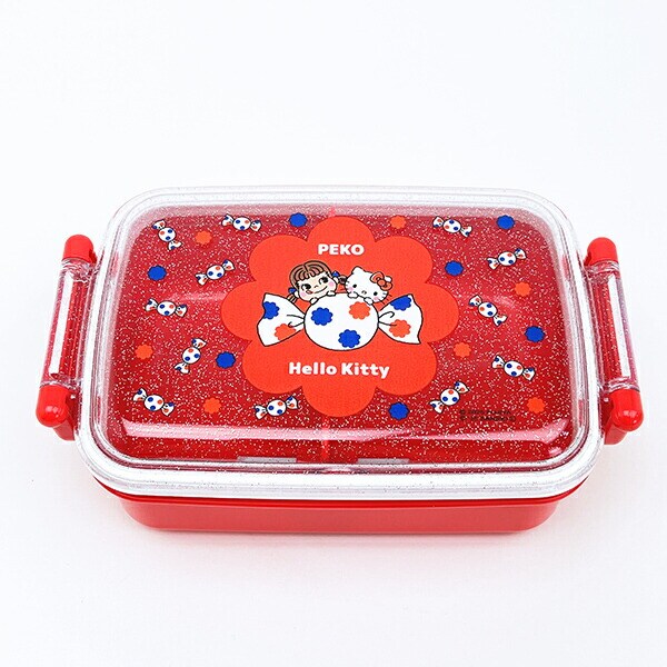 サンリオ ハローキティ × 不二家 ペコちゃん ふわっとフタタイトランチボックス なかよし ラメ 弁当箱 日本製 Sanrio