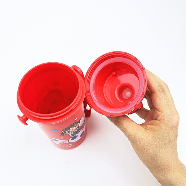 サンリオ ハローキティ × 不二家 ペコちゃん 直飲みプラワンタッチボトル 水筒 ランチ 日本製 Sanrio