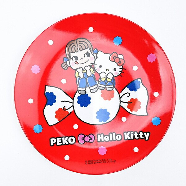 サンリオ ハローキティ × 不二家 ペコちゃん 薄肉メラミンプレート 食器 Sanrio