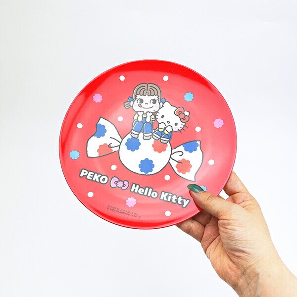 サンリオ ハローキティ × 不二家 ペコちゃん 薄肉メラミンプレート 食器 Sanrio
