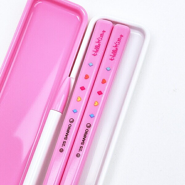 サンリオ ハローキティ 抗菌音の鳴らない箸箱セット ランチ カオハナシリーズ 日本製 Sanrio