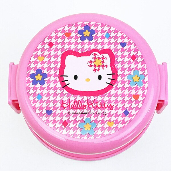 サンリオ ハローキティ 抗菌丸型ランチBOX2段 ランチ カオハナシリーズ 日本製 Sanrio