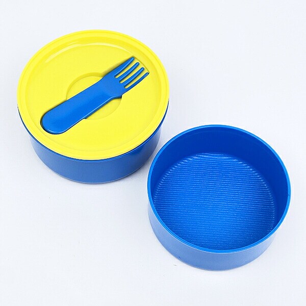 パペットスンスン 丸型ランチボックス2段(フォーク付き) 日本製