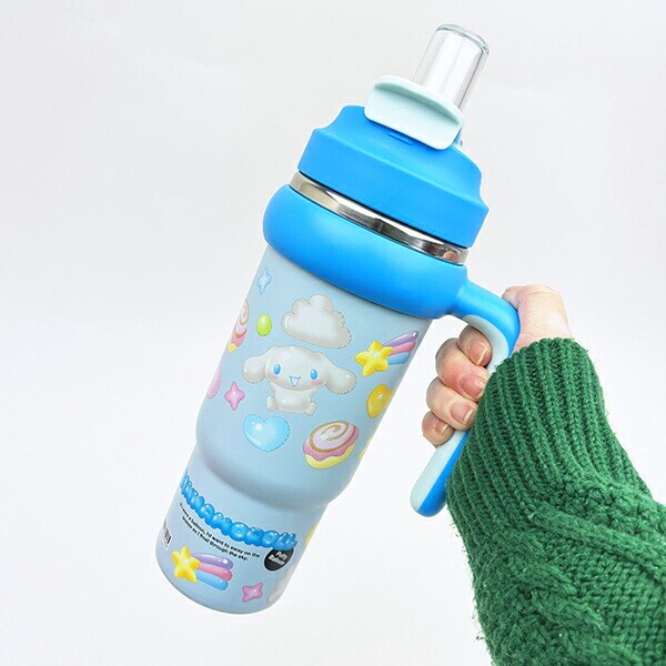 サンリオ シナモロール ハンドル付2WAYストローステンレスタンブラー 水筒 ランチ シナモン Sanrio