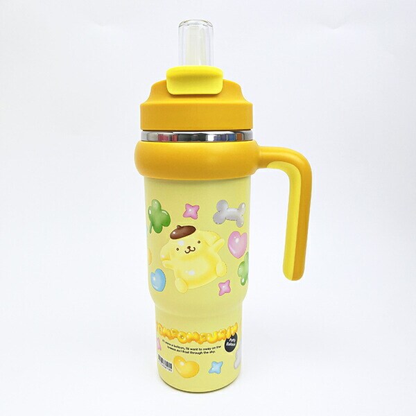 サンリオ ポムポムプリン ハンドル付2WAYストローステンレスタンブラー 水筒 ランチ Sanrio