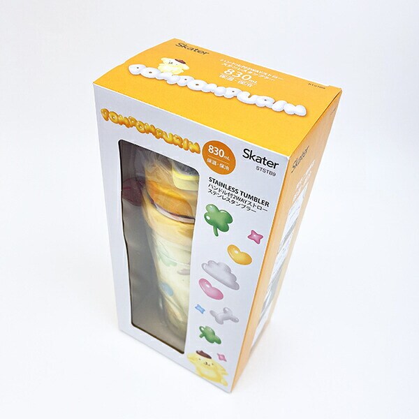 サンリオ ポムポムプリン ハンドル付2WAYストローステンレスタンブラー 水筒 ランチ Sanrio