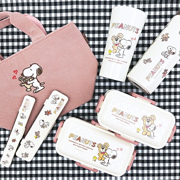 スヌーピー &ベア 音の鳴らないコンビセット(箸18cm) ランチ 日本製 SNOOPY