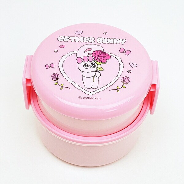 エスターバニー (Esther Bunny) 丸型ランチボックス2段(フォーク付) 日本製