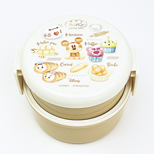 ディズニー Nuiパン 丸型ランチボックス2段(フォーク付) ランチ 日本製 Disney