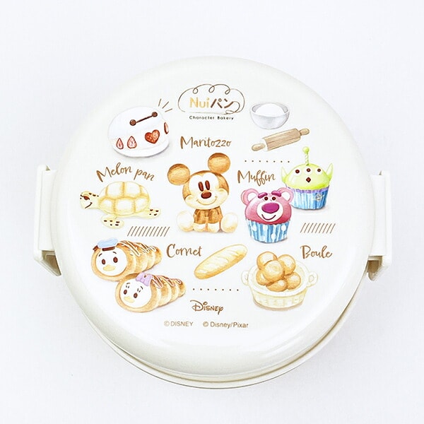 ディズニー Nuiパン 丸型ランチボックス2段(フォーク付) ランチ 日本製 Disney