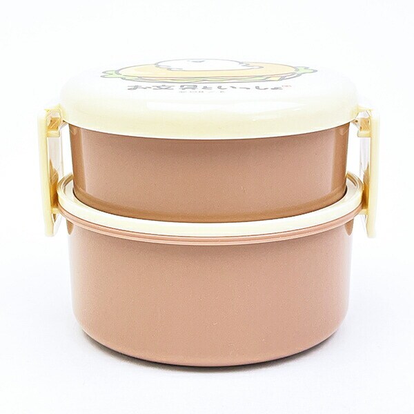 お文具といっしょ 丸型ランチボックス2段(フォーク付) 日本製