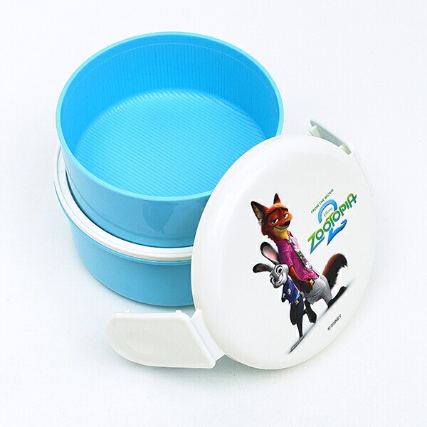 ディズニー ズートピア 丸型ランチボックス2段(フォーク付) 日本製 Disney