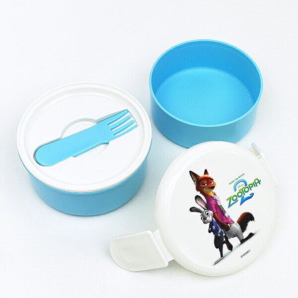 ディズニー ズートピア 丸型ランチボックス2段(フォーク付) 日本製 Disney