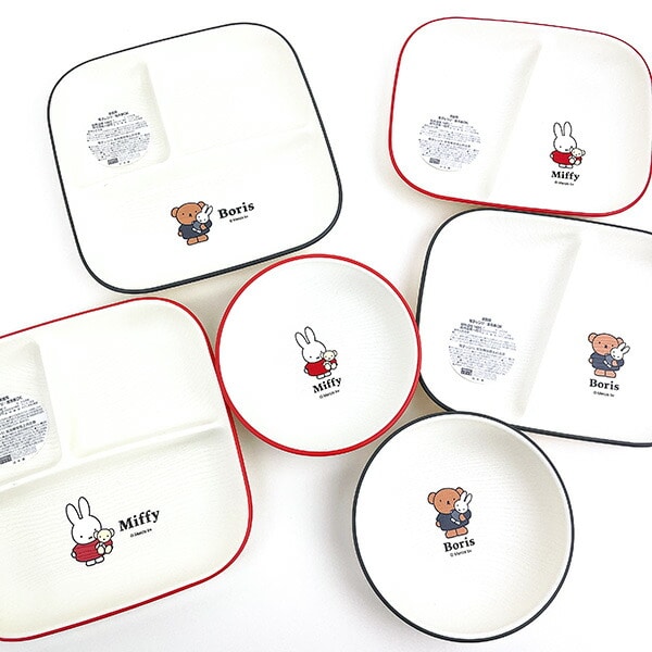 ミッフィー ボリススクエアワンプレート(L) ギンガムシリーズ グレー 食器 miffy 日本製