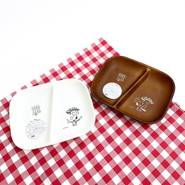 スヌーピー PEANUTS 木目調スクエアワンプレート　ＷＨ　シェフスヌーピー 食器 ホワイト  日本製