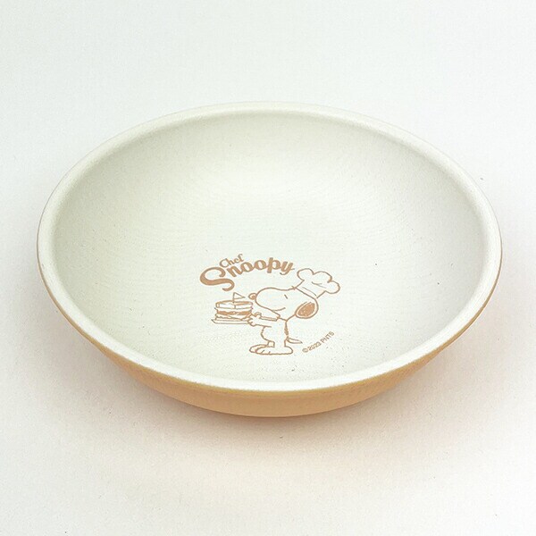 スヌーピー 木目調ラウンドプレート （オレンジ） シェフスヌーピー お皿 SNOOPY