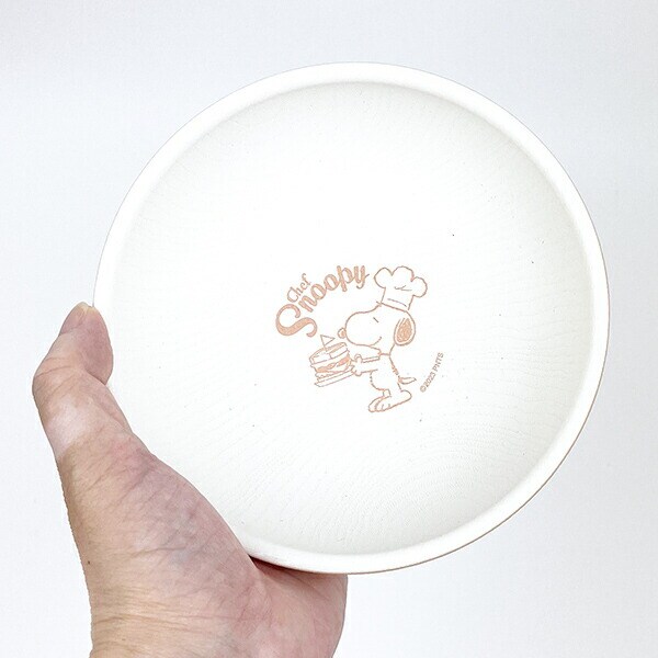 スヌーピー 木目調ラウンドプレート （オレンジ） シェフスヌーピー お皿 SNOOPY