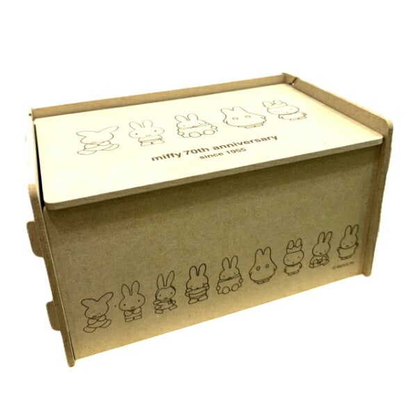 ミッフィー miffy 70th 簡単組立 ふた付収納ボックス (70周年デザイン) マスクケース 日本製