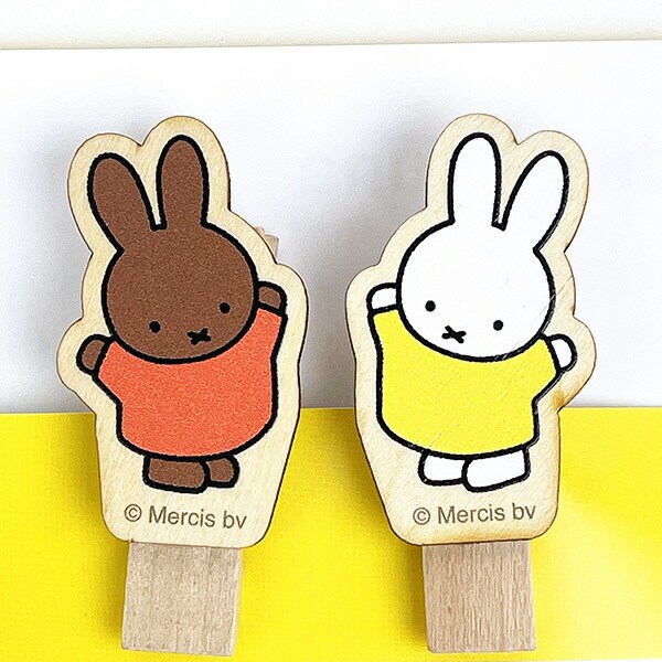 ミッフィー miffy ウッドピンチセット  (ミッフィー＆メラニー) 文房具 メモはさみ インテリア