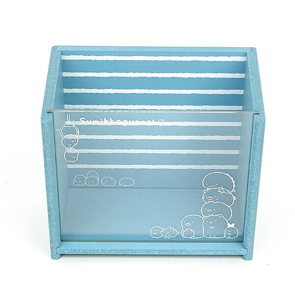 すみっコぐらし フレーム付きボックス ブルー 文具 日本製 すみっこ