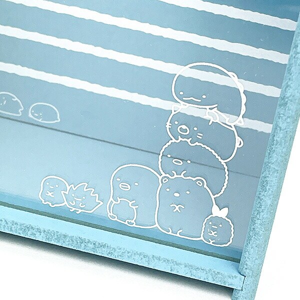 すみっコぐらし フレーム付きボックス ブルー 文具 日本製 すみっこ