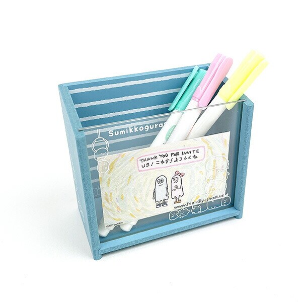 すみっコぐらし フレーム付きボックス ブルー 文具 日本製 すみっこ